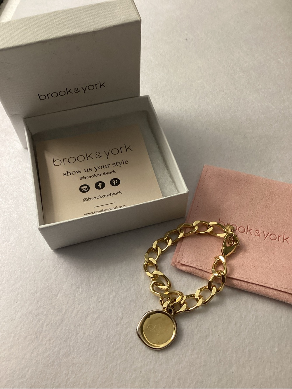 Brook & York 14K Gold-Plated Sadie Personalized Initial “K” Bracelet
